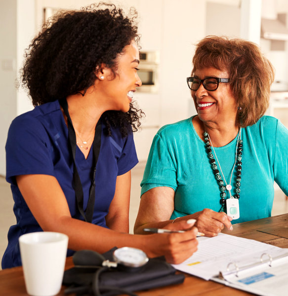 caregiver and her senior patient